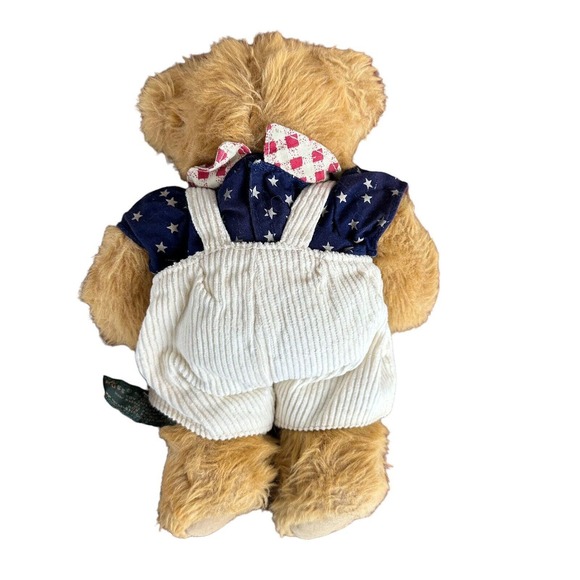 Vintage Russ Berrie & Co 'Franklin' Plush Patriotic 11" Teddy Bear Overalls - Picture 5 of 7
